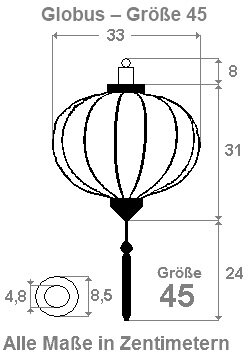 Roze lampion globe 45