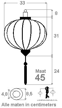 Koperen lampion globe 45
