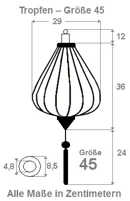 Koperen lampion druppel 45