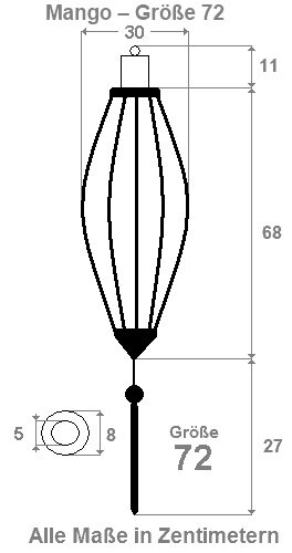 Witte lampion mango 72
