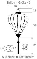 Gele lampion ballon 45