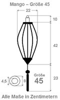 Turquoise lampion mango 45