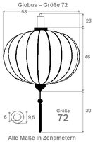 Witte lampion globe 72